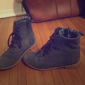 Gray Toms Combat Boots